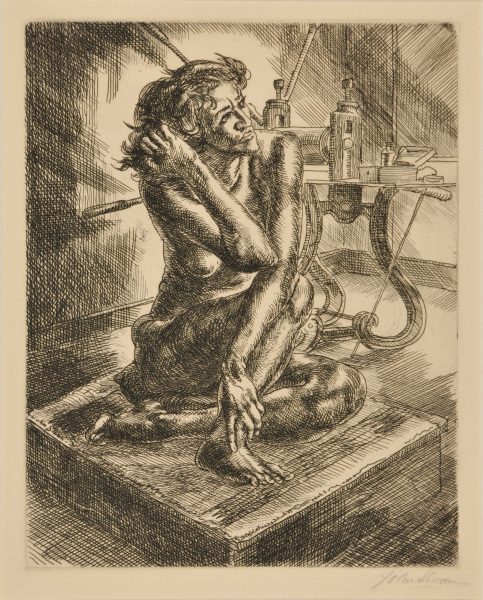 Crouched Nude and Press