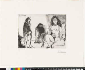 Homme pensif chez une jeune femme, avec la celestine