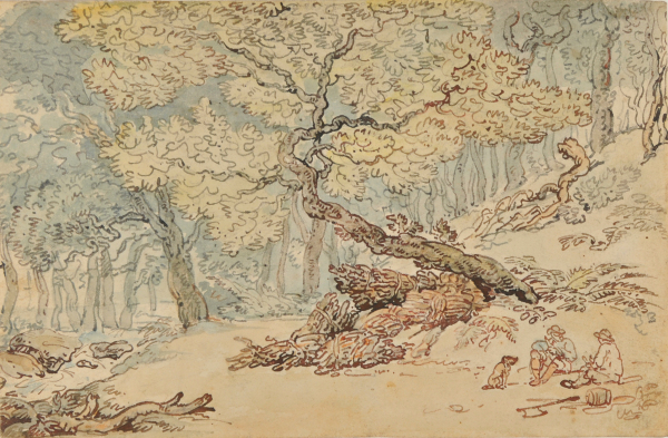 Forest Interior with Men and Dog - Image 2