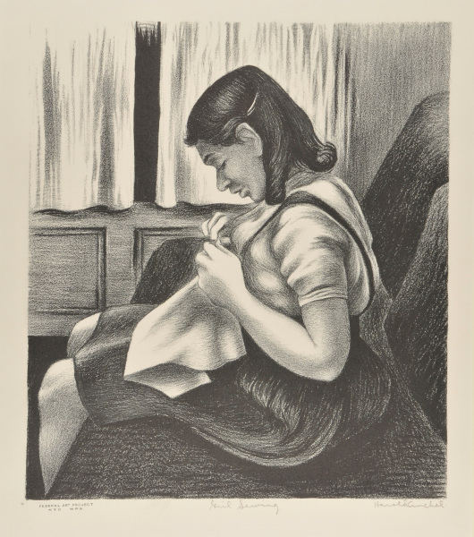 Girl Sewing