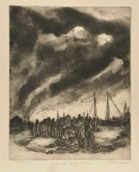 Storm Over Fishing Village - Image 2