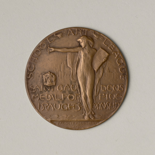 "SCHOOL ART LEAGUE, SAINT GAUDENS FOR FINE DRAFTSMANSHIP" MEDAL