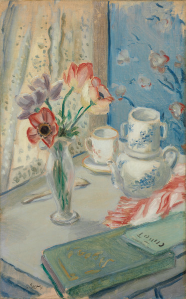 Still Life with Anemones and Art Books - Image 2