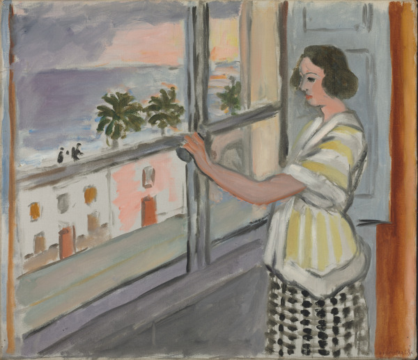 YOUNG WOMAN AT THE WINDOW, SUNSET