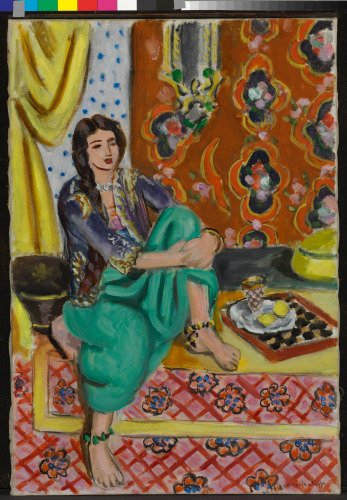 Seated Odalisque, Left Knee Bent, Ornamental Background and Checkerboard - Image 4