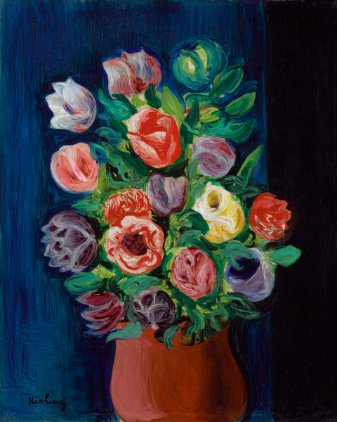 Bouquet of Tulips with a Deep Blue Background - Image 2