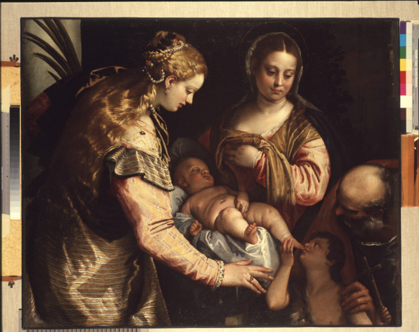 HOLY FAMILY WITH SAINT BARBARA AND YOUNG SAINT JOHN THE BAPTIST