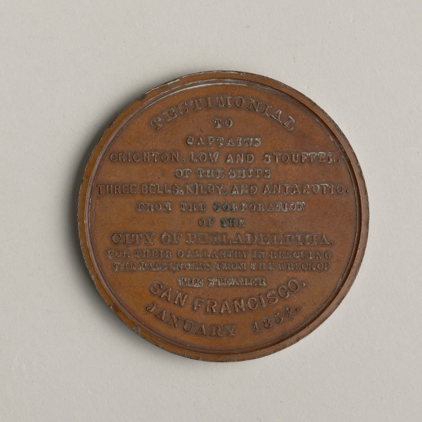 “The Wreck of the Steamer San Francisco and Rescue of Passengers” Medal - Image 2