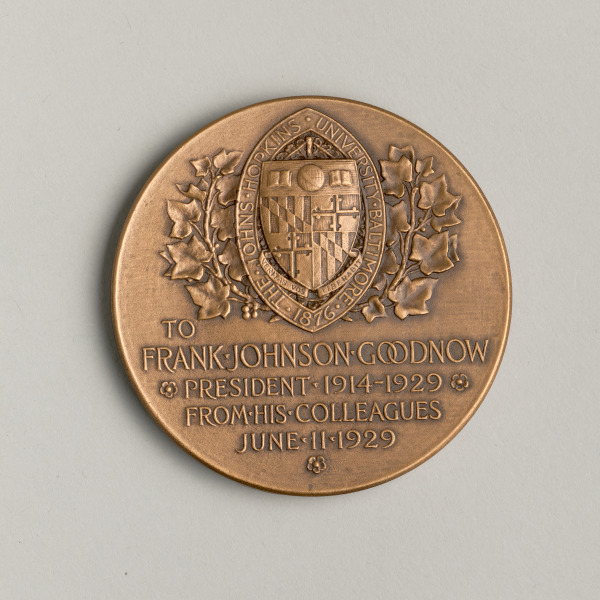 "FRANK JOHNSON GOODNOW, JOHNS HOPKINS UNIVERSITY" MEDAL