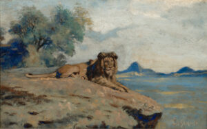 Lion in a Landscape