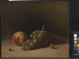 Still Life with Peach and Grapes