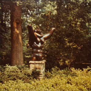 Jacques Lipchitz, Mother and Child. Photograph taken in The Wurtzburger Sculpture Garden (original site, Timberlane)