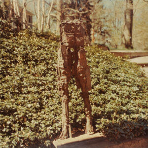 Paolozzi, Box-Headed Figure. Photograph taken in The Wurtzburger Sculpture Garden (original site, Timberlane)