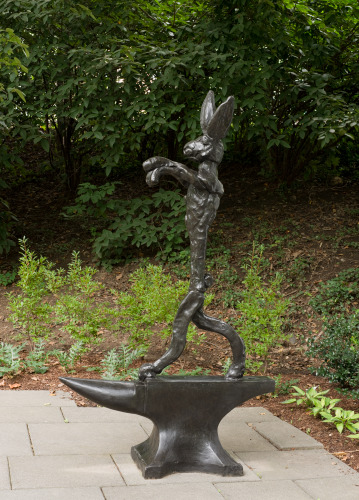Large Boxing Hare on Anvil