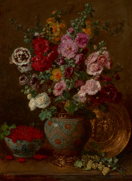 Hollyhocks and Currants