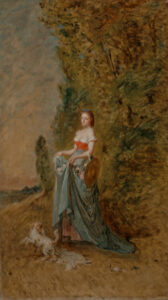 Lady with Dog in Landscape