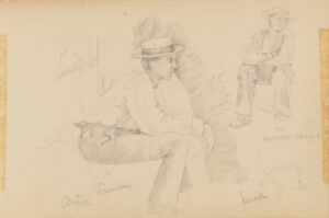 Sketch from a Camping Trip on the Lower Susquehanna in 1887 (study with two figures). Inscribed: ‘work days/Sunday – Artie.’