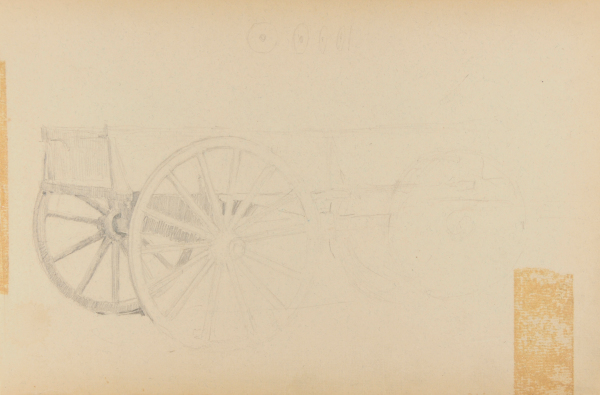 SKETCH FROM A CAMPING TRIP ON THE LOWER SUSQUEHANNA IN 1887 (SKETCH OF A WAGON).