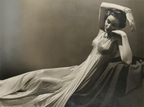 Silver and Mauve Lamé Directoire Dress - Image 4