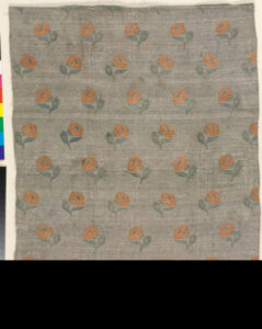 Fragment of Brocaded and Stamped Metallic Ground Fabric