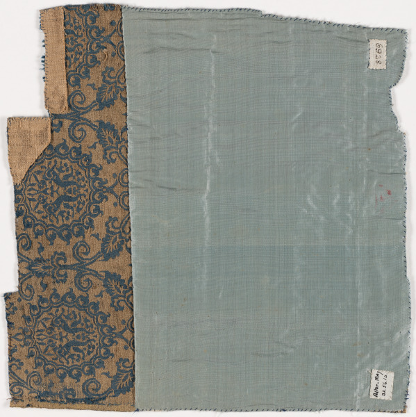 Fragment of Medieval Silk with Confronting Rabbits - Image 2