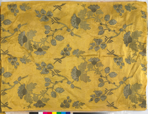 METALLIC BROCADE WITH ASYMMETRICAL FLORAL DESIGN