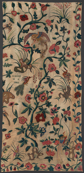 Crewel Work Bed Curtain