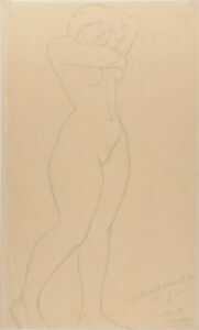 Standing Nude with Raised Arms