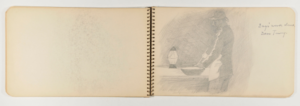 Sketchbook with 18 Drawings. (Scenes of family and friends in summer camp). - Image 17