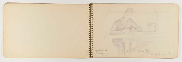 Sketchbook with 18 Drawings. (Scenes of family and friends in summer camp). - Image 8