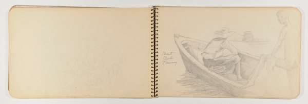 Sketchbook with 18 Drawings. (Scenes of family and friends in summer camp). - Image 7