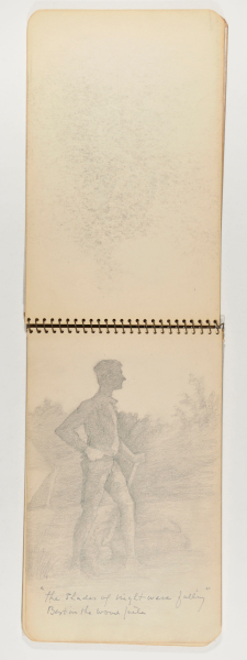 Sketchbook with 18 Drawings. (Scenes of family and friends in summer camp). - Image 23