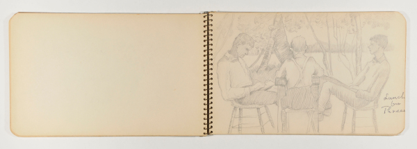 Sketchbook with 18 Drawings. (Scenes of family and friends in summer camp). - Image 4