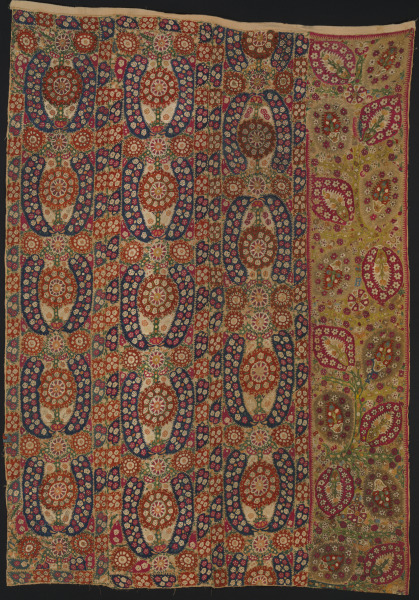 BEDSPREAD OR COVER OF YANNINA EMBROIDERED BORDERS