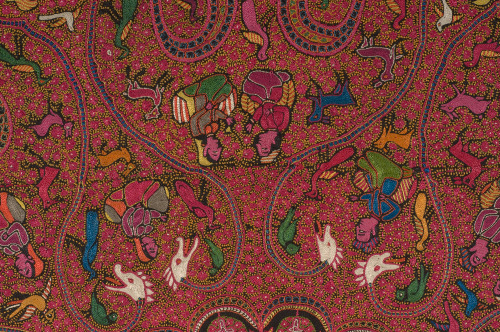 Embroidered Rumal (Square Amlikar Shawl) with Figures - Image 32