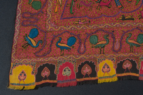 Embroidered Rumal (Square Amlikar Shawl) with Figures - Image 29