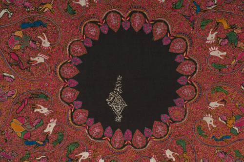 Embroidered Rumal (Square Amlikar Shawl) with Figures - Image 24