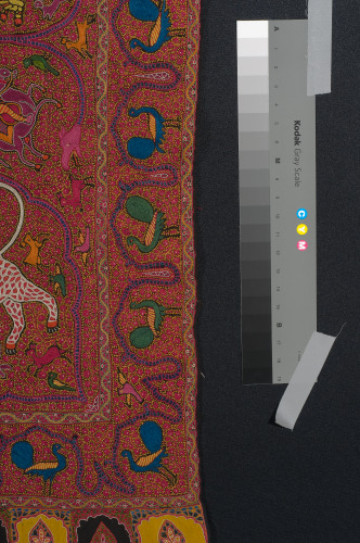 Embroidered Rumal (Square Amlikar Shawl) with Figures - Image 23