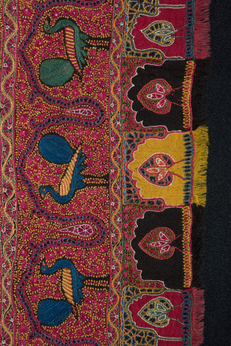 Embroidered Rumal (Square Amlikar Shawl) with Figures - Image 13