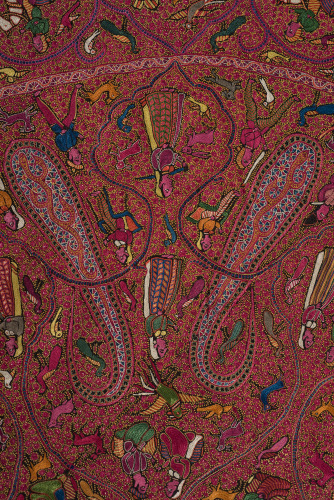 Embroidered Rumal (Square Amlikar Shawl) with Figures - Image 10