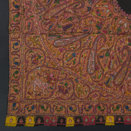 Embroidered Rumal (Square Amlikar Shawl) with Figures - Image 5