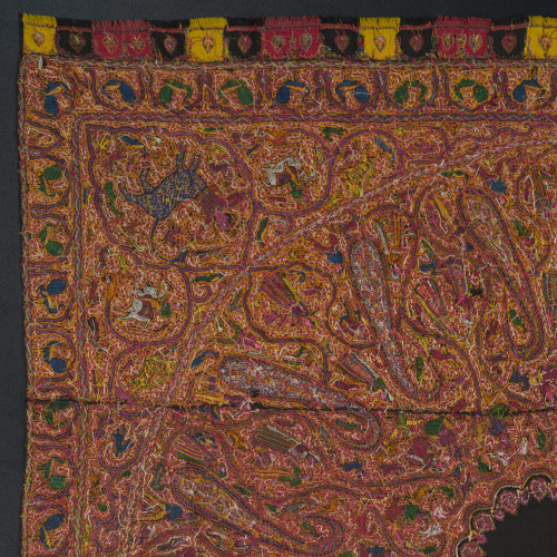 Embroidered Rumal (Square Amlikar Shawl) with Figures - Image 4
