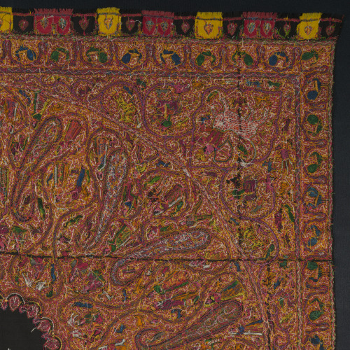 Embroidered Rumal (Square Amlikar Shawl) with Figures - Image 3