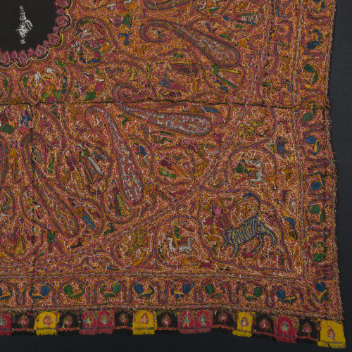 Embroidered Rumal (Square Amlikar Shawl) with Figures - Image 2