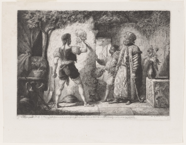 Phillippe Lipp, esclave a Algers fait le portrait de son maitre. - Image 1