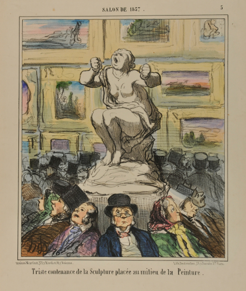 THE DISPLEASURE OF A SCULPTURE PLACED IN THE MIDDLE OF PAINTINGS