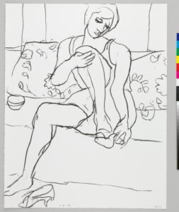 Seated Woman on Sofa