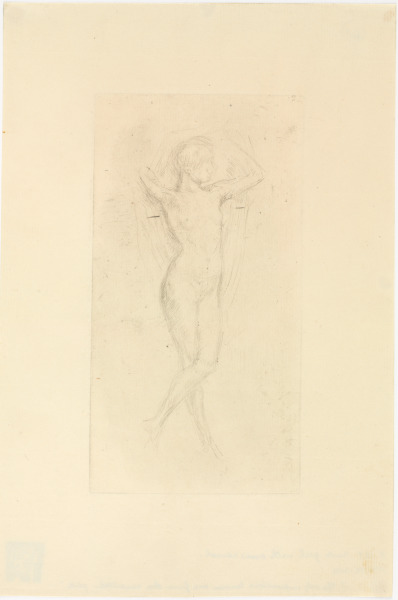 NUDE GIRL WITH ARMS RAISED