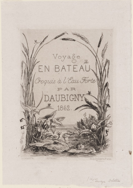 TITLE PLATE FROM THE SERIES "VOYAGE EN BATEAU"