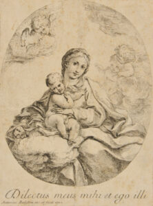 The Virgin and Child in the Clouds (recto); Figures (verso)